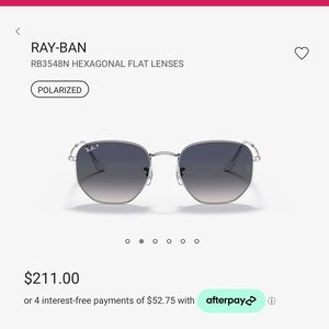 RayBan Hexagon RB3548N Polarized Sunglasses